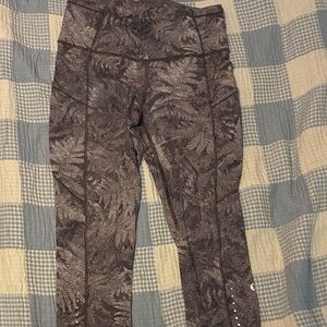 lululemon athletica Cropped Brown Patterned Leggings